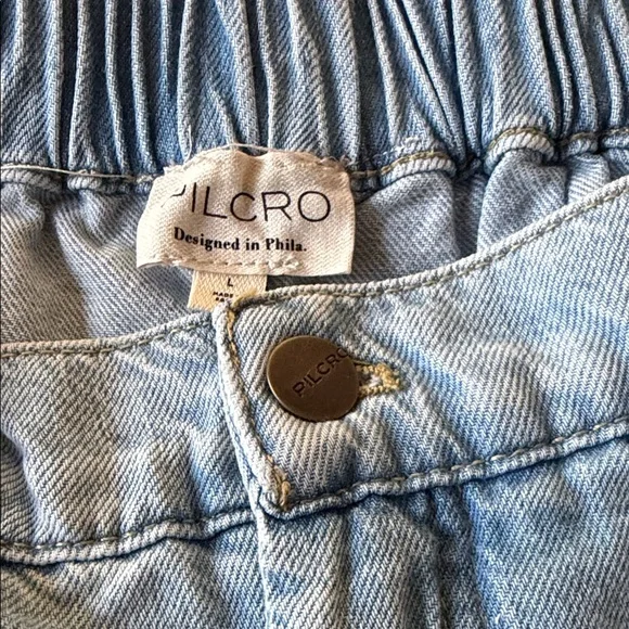 Anthropologie Pilcro High-Rise Crop Wide-Leg Jeans Light Blue SIZE LARGE NEW - Picture 4 of 7